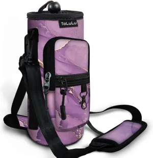 ToLuLu 25/32/40oz Water Bottle Carrier Bag Pocket,Insulated Neoprene Adjustable Shoulder Strap Water Bottle Pouch Case, Crossbody Water Bottle Holder Sling Sleeve for Men Women Adults