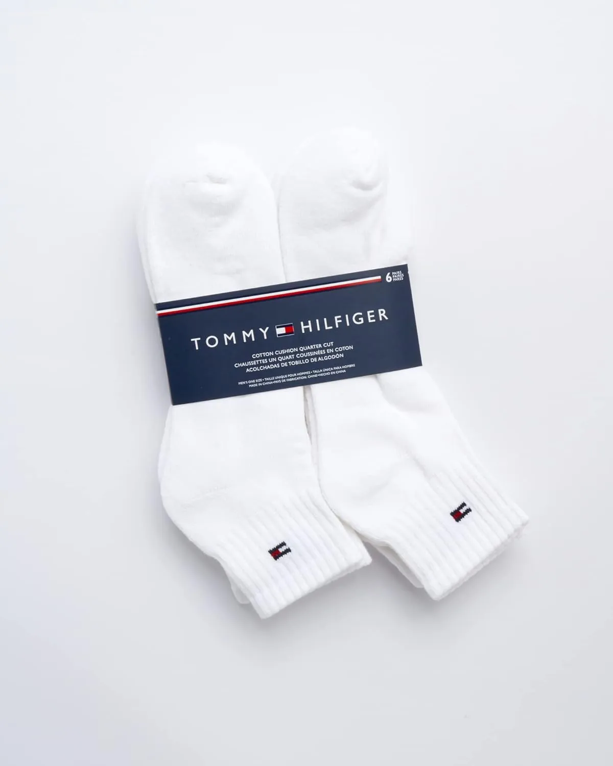 Tommy Hilfiger Men's Quarter Socks - 6 Pack Cushioned Athletic Ankle Socks - Breathable Sports for Men