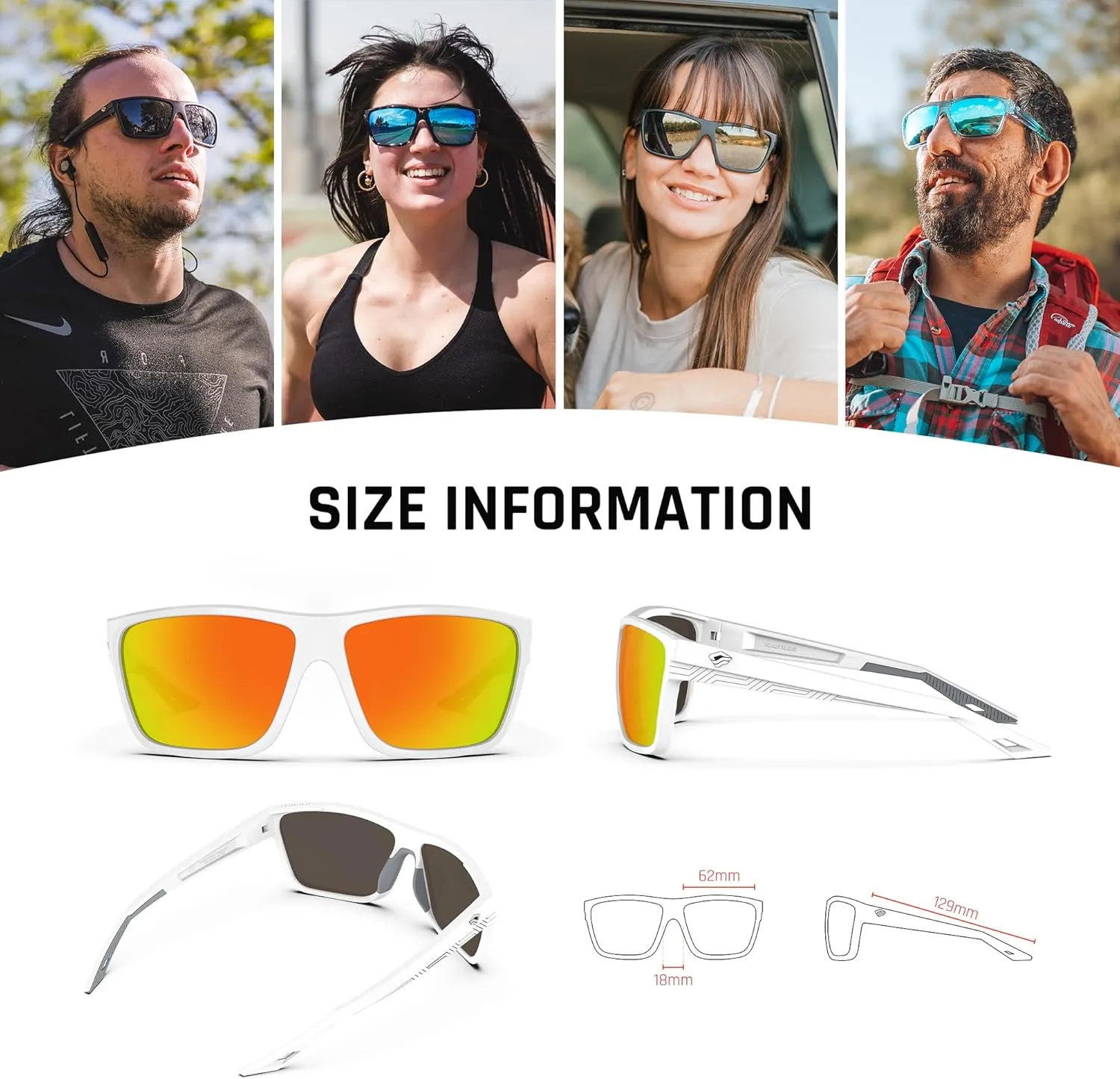 TOREGE Mens Women Sunglasses Polarized Sports UV Protection Wraparound Lightweight Sunglasses for Fishing Golfing NAUTILUS