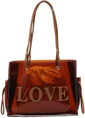 Tote Bag, 15 ", large capacity Clear Jelly single shoulder crossbody bag, suitable for bridesmaids, birthdays, beaches, holidays, bachelorette parties