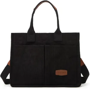 Tote Bag for Women Fashion Corduroy Handbags Casual Hobo Messenger Bag Canvas Shoulder Bag with Multi-pocket
