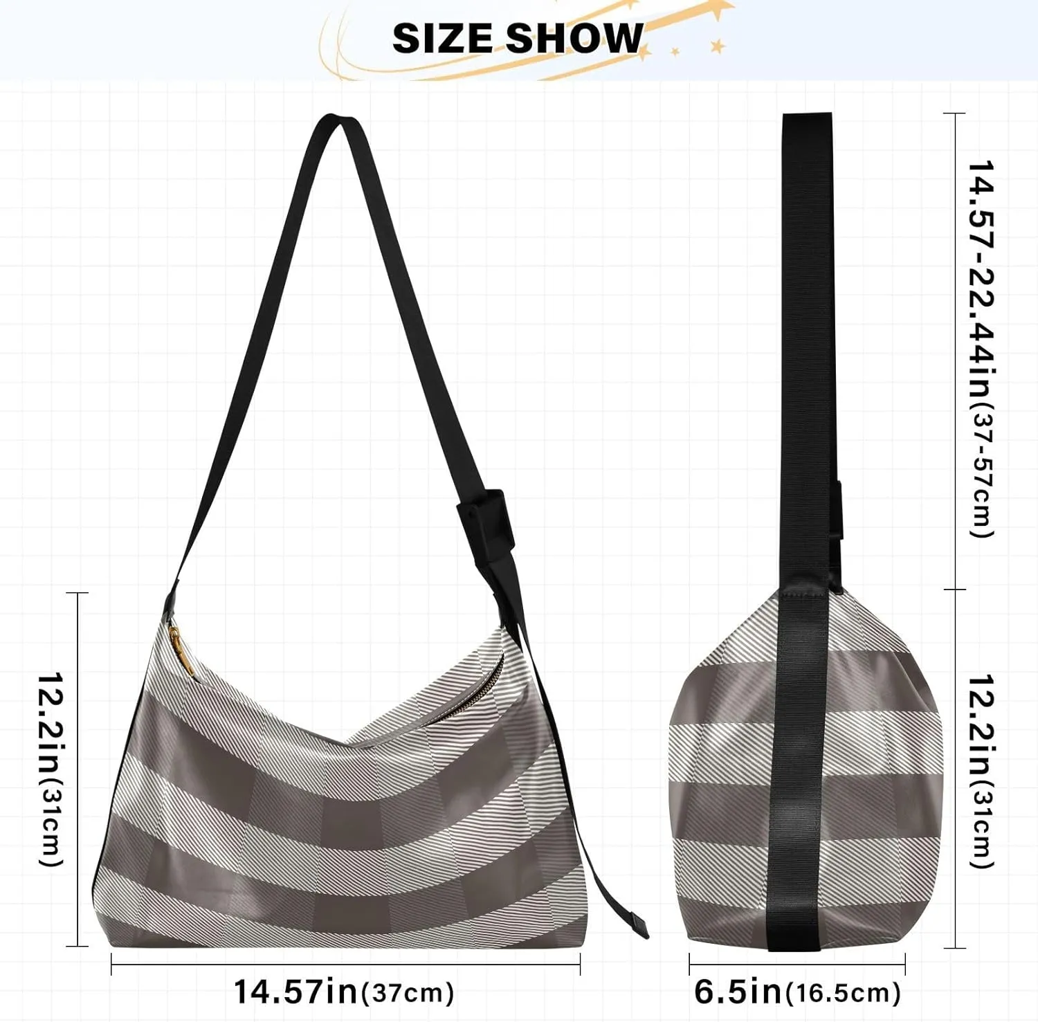 Tote Bag for Women Leather Shoulder Bag Crossbody Bag Girls Cute Tote Bag with Zipper for Work Checkered