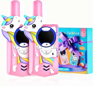 Toys for 3-12 Year Old Boys Girls,Walkie Talkies for Kids 3 Channels 2 Way Radio Toy,2 Miles Range for Outside, Camping, Hiking (Pink)
