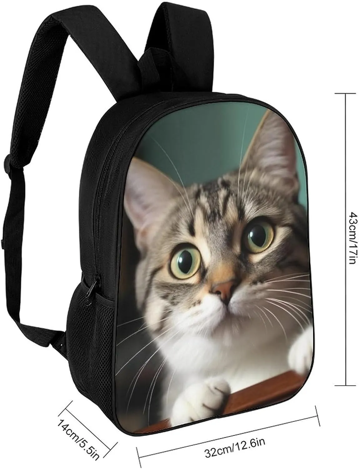 Travel Backpack for Men Women Daypack A Curious Cat Laptop Backpack Computer Bag Business Work Bag for Work