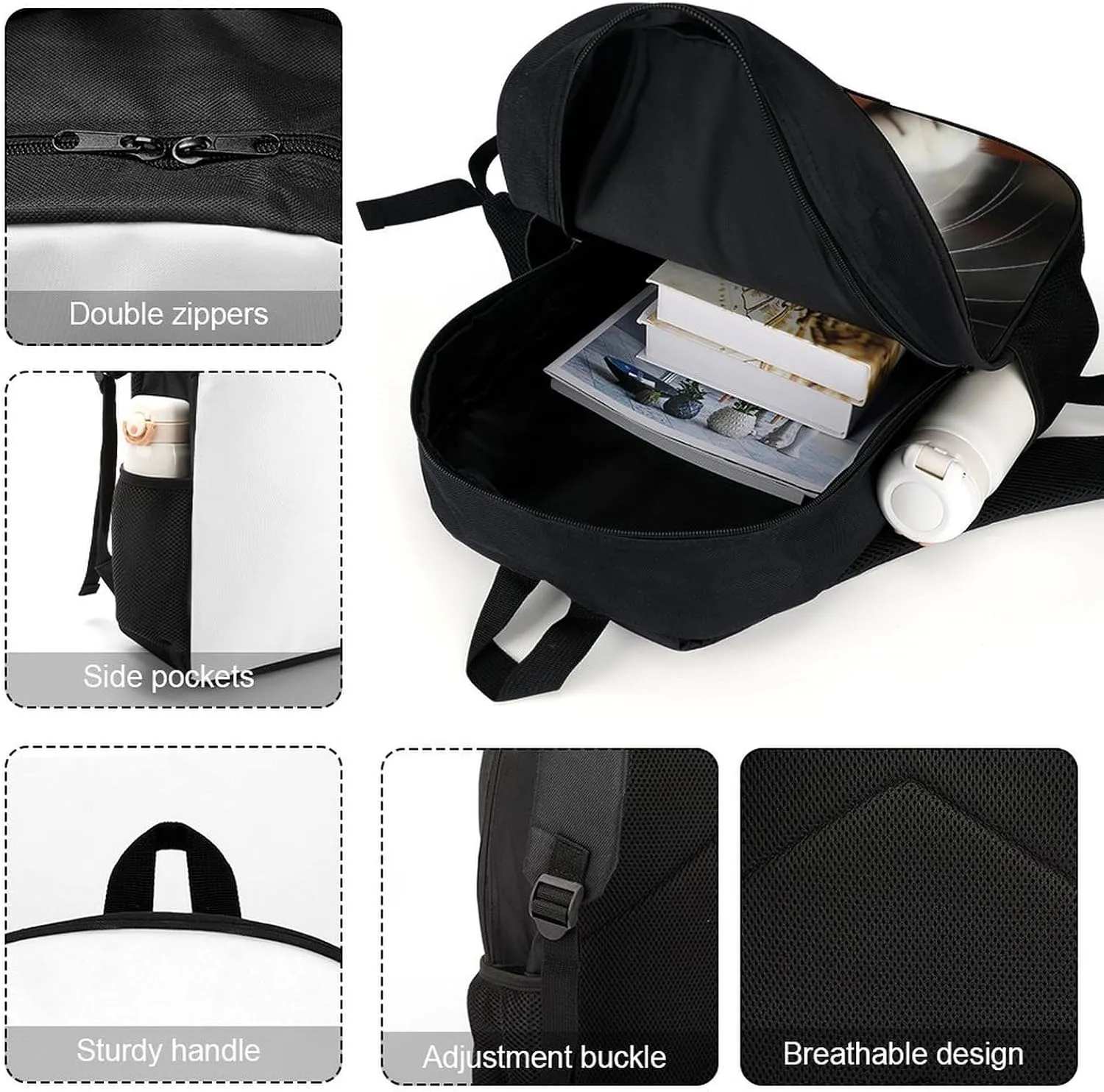 Travel Backpack for Men Women Daypack A Curious Cat Laptop Backpack Computer Bag Business Work Bag for Work