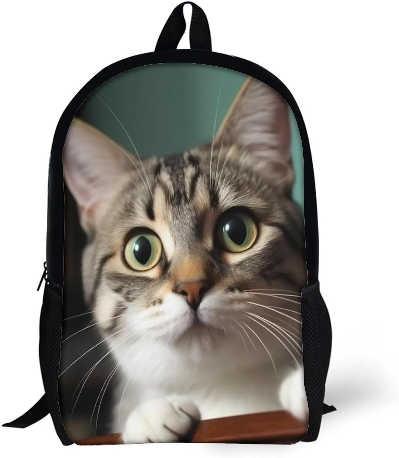 Travel Backpack for Men Women Daypack A Curious Cat Laptop Backpack Computer Bag Business Work Bag for Work