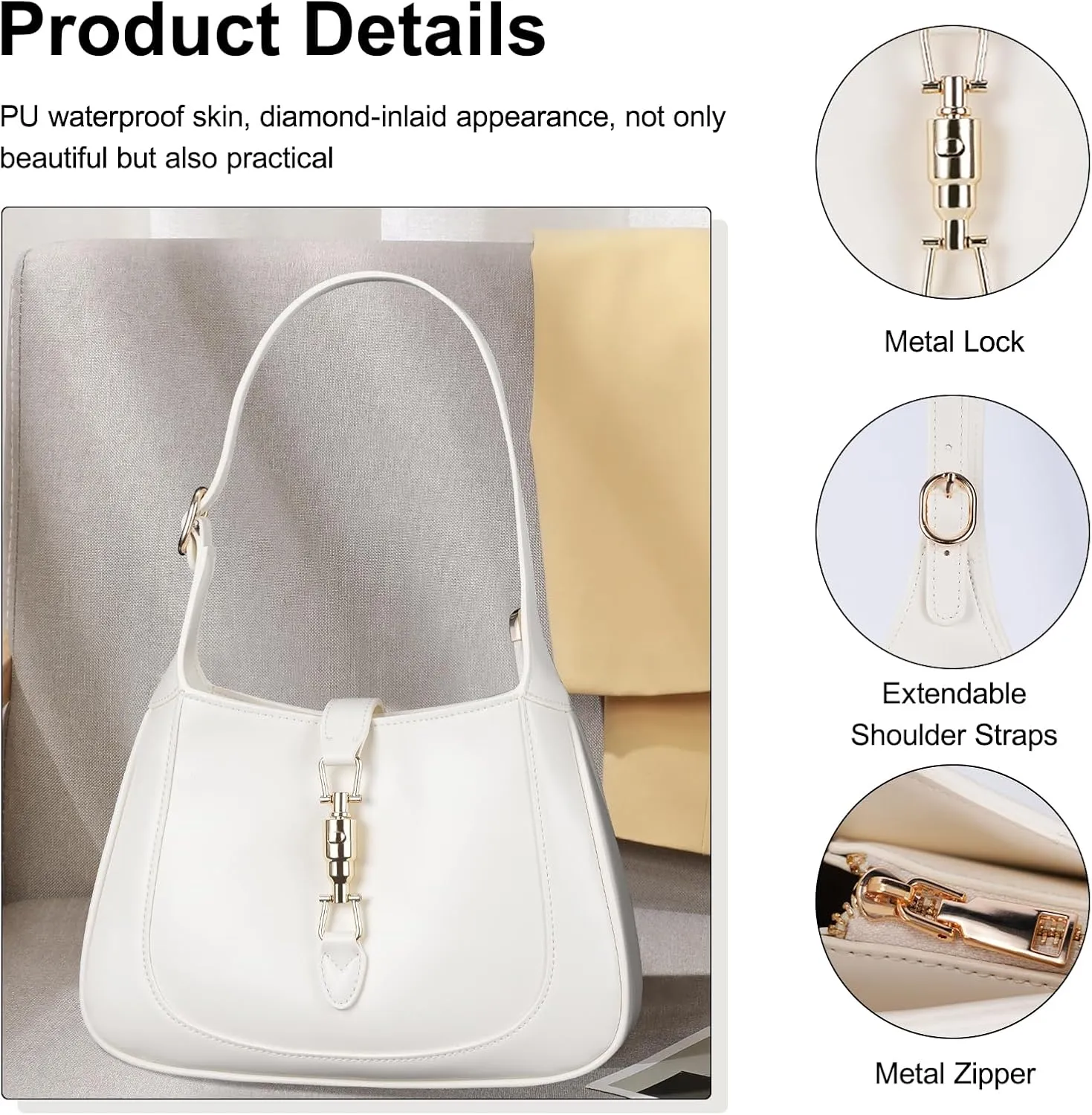 TRBSXRT Shoulder Bag Purse for Women - Leather Handbag Crossbody Bag with Adjustable Strap