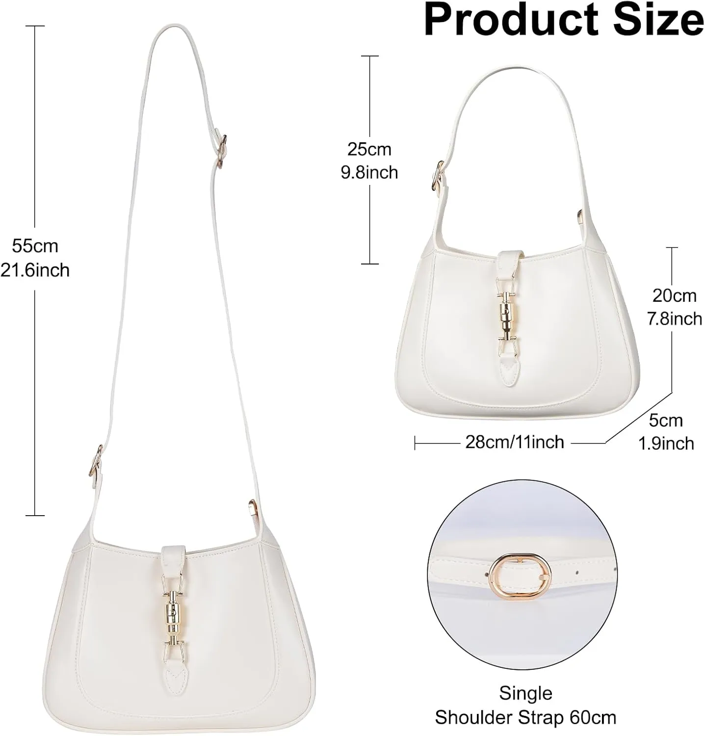 TRBSXRT Shoulder Bag Purse for Women - Leather Handbag Crossbody Bag with Adjustable Strap