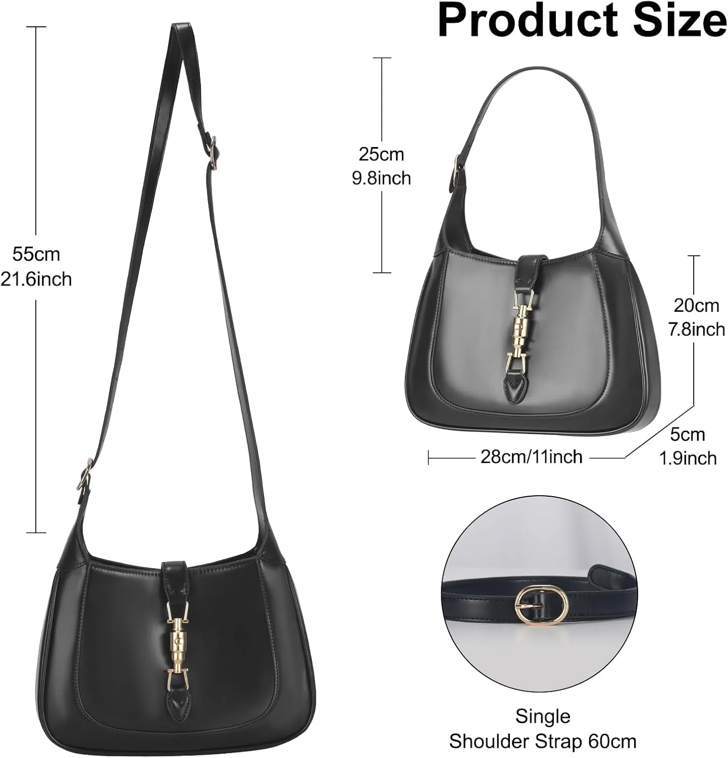 TRBSXRT Shoulder Bag Purse for Women - Leather Handbag Crossbody Bag with Adjustable Strap