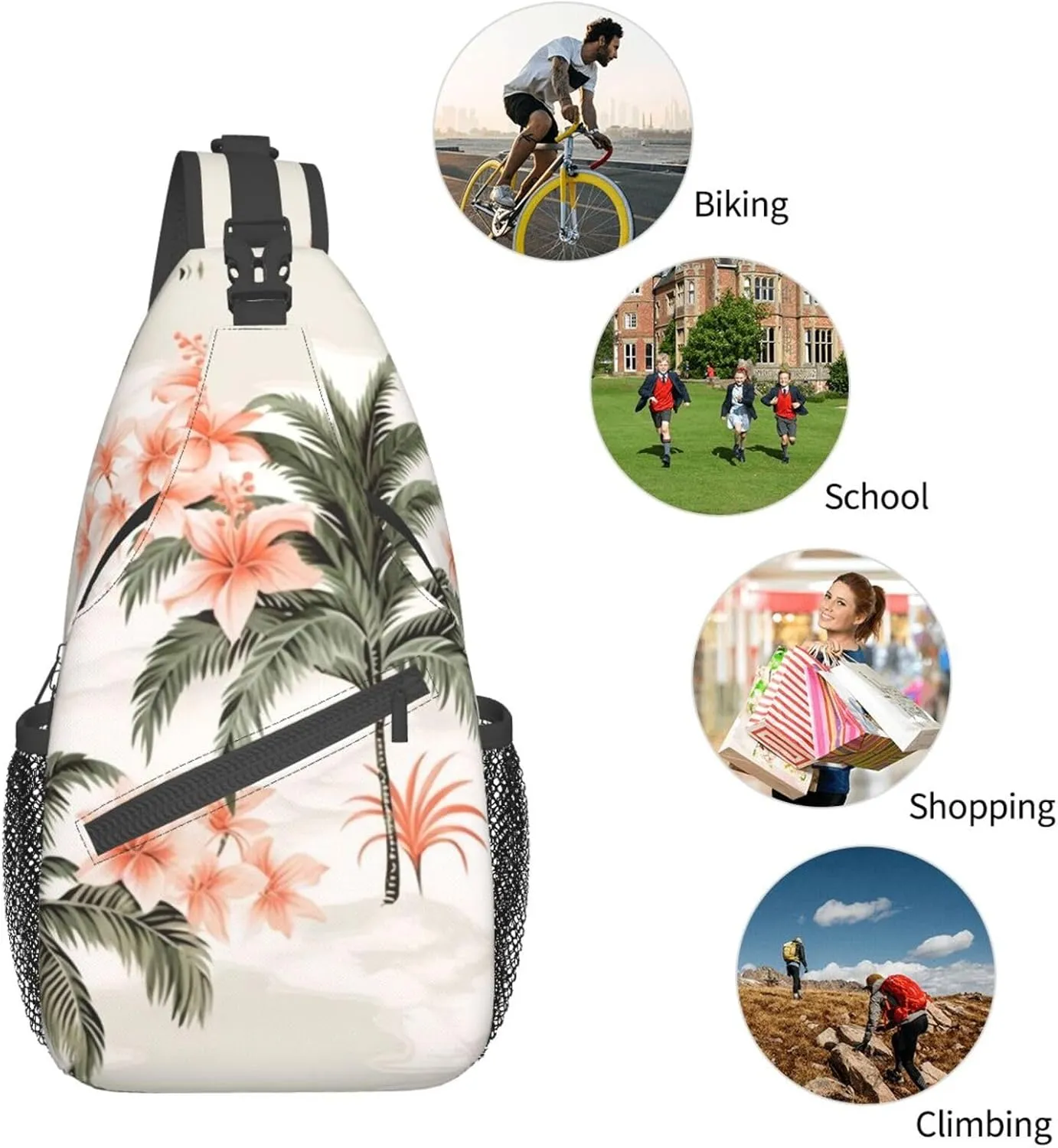 Tropical Palm Trees Print Men'S Casual Crossbody Chest Bag - A Versatile Accessory For Everyday Use And Short Trips