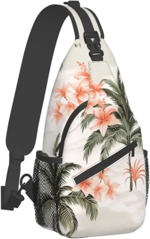 Tropical Palm Trees Print Men'S Casual Crossbody Chest Bag - A Versatile Accessory For Everyday Use And Short Trips