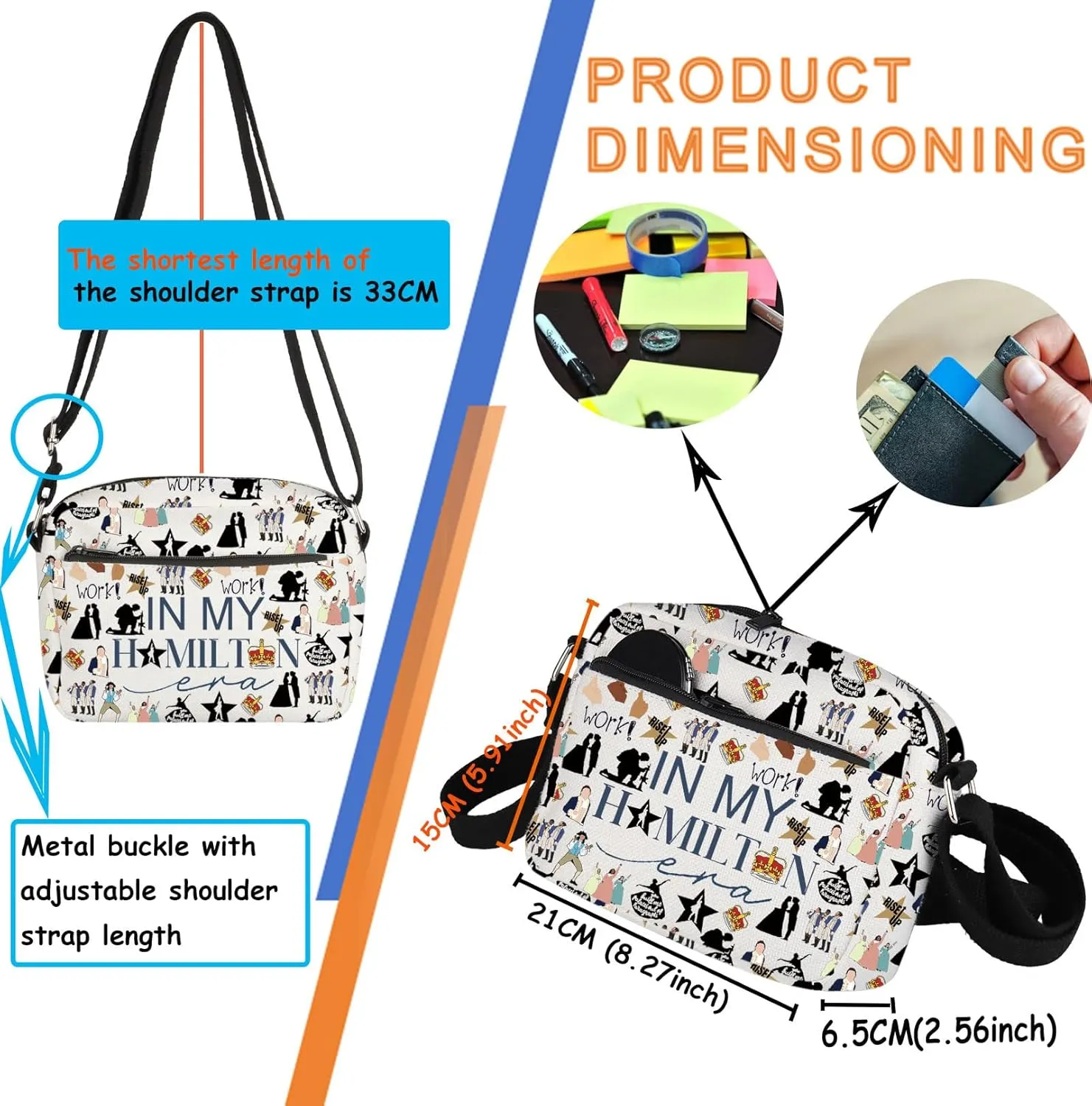 TSOTMO Musical Merch Theatre Crossbody Bag for Musical Lovers Theatre Fans Actor Gift Opera Gift