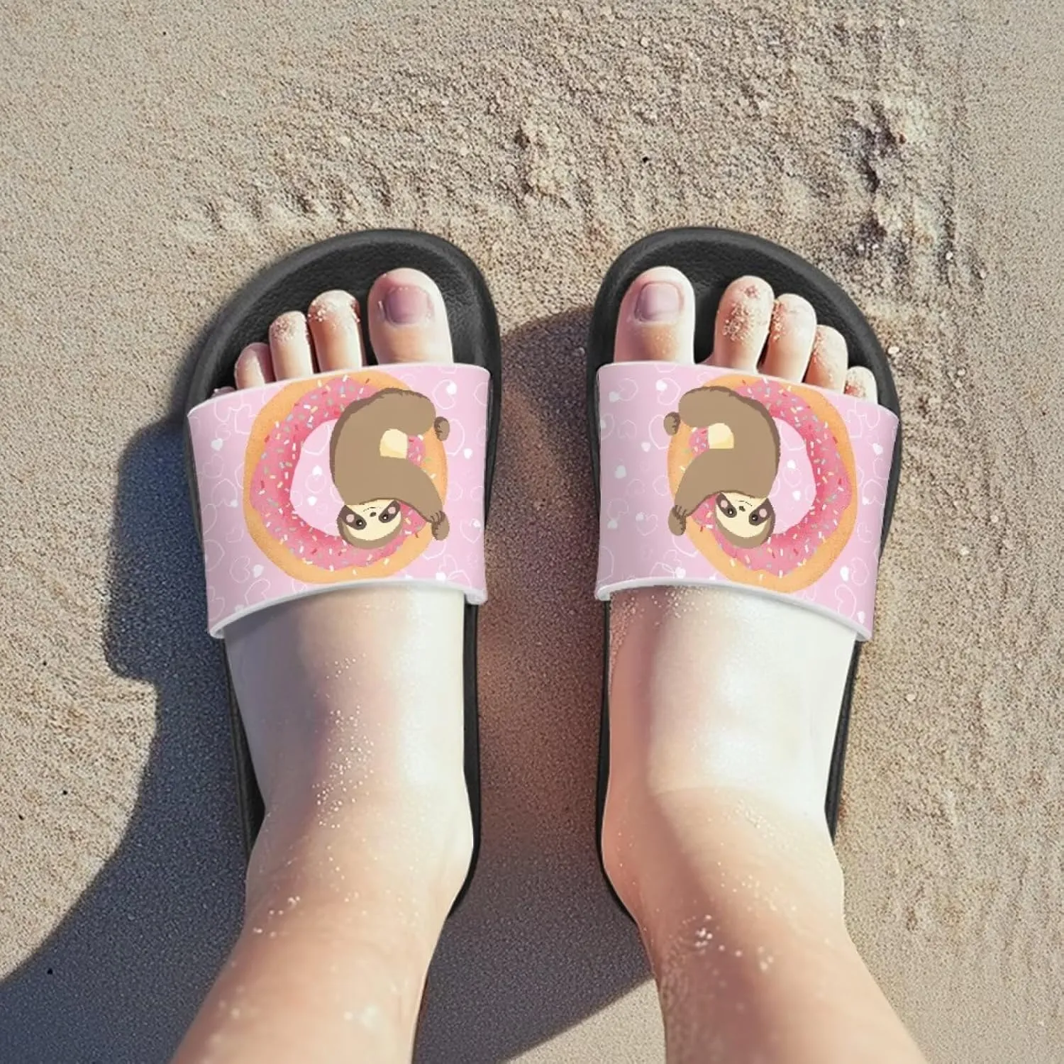 UNICEU Kids Slippers Slip-On Open Toe Quick Drying Slides Sandals Girls Boys Casual Non-Slip Lightweight Shower Shoes