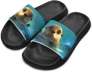 UNICEU Kids Slippers Slip-On Open Toe Quick Drying Slides Sandals Girls Boys Casual Non-Slip Lightweight Shower Shoes