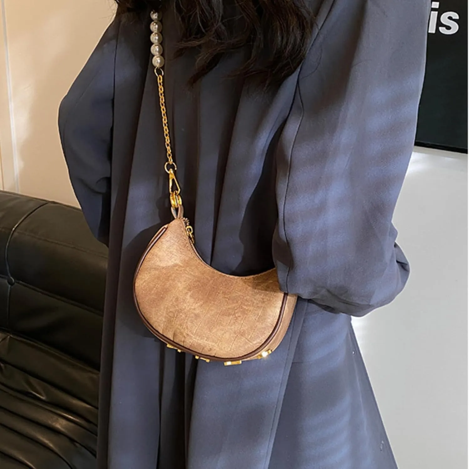 Unique Design Single Shoulder Bag for Women - Summer Chic Underarm Handbag with Chain Strap for Crossbody or Clutch