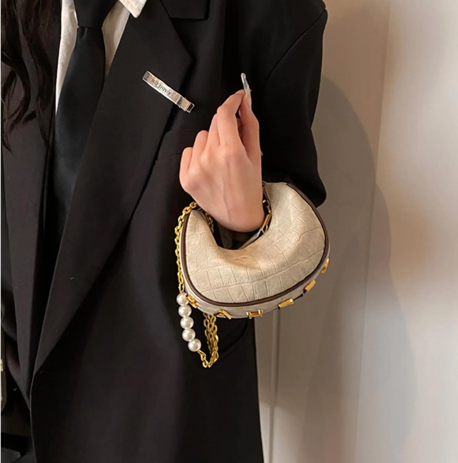 Unique Design Single Shoulder Bag for Women - Summer Chic Underarm Handbag with Chain Strap for Crossbody or Clutch