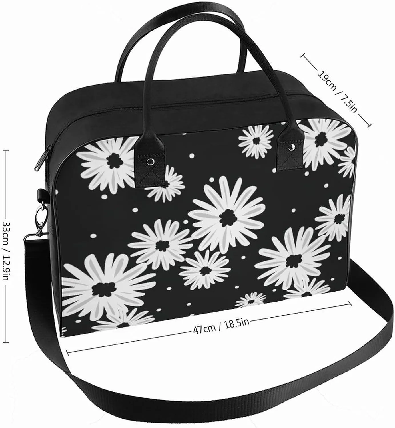 Unisex Crossbody Nylon Colorful Butterfly Elegant Handbag for Traveling 13" X 19" X 8"