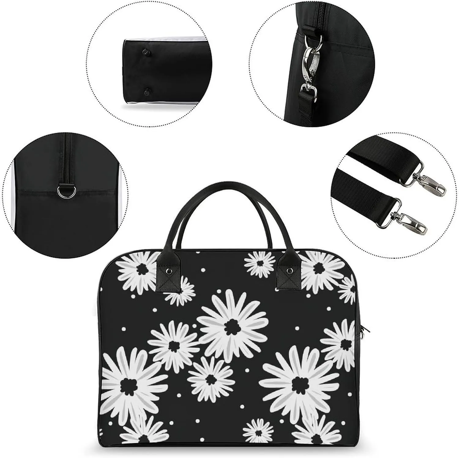 Unisex Crossbody Nylon Colorful Butterfly Elegant Handbag for Traveling 13" X 19" X 8"