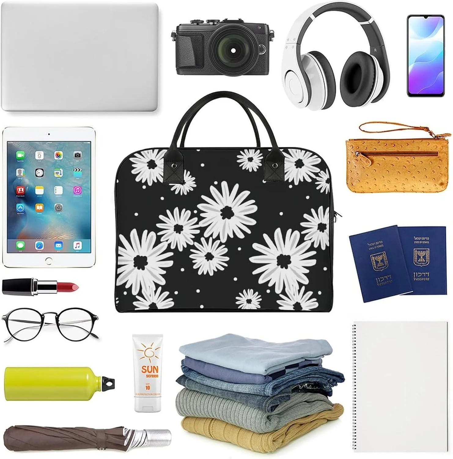 Unisex Crossbody Nylon Colorful Butterfly Elegant Handbag for Traveling 13" X 19" X 8"