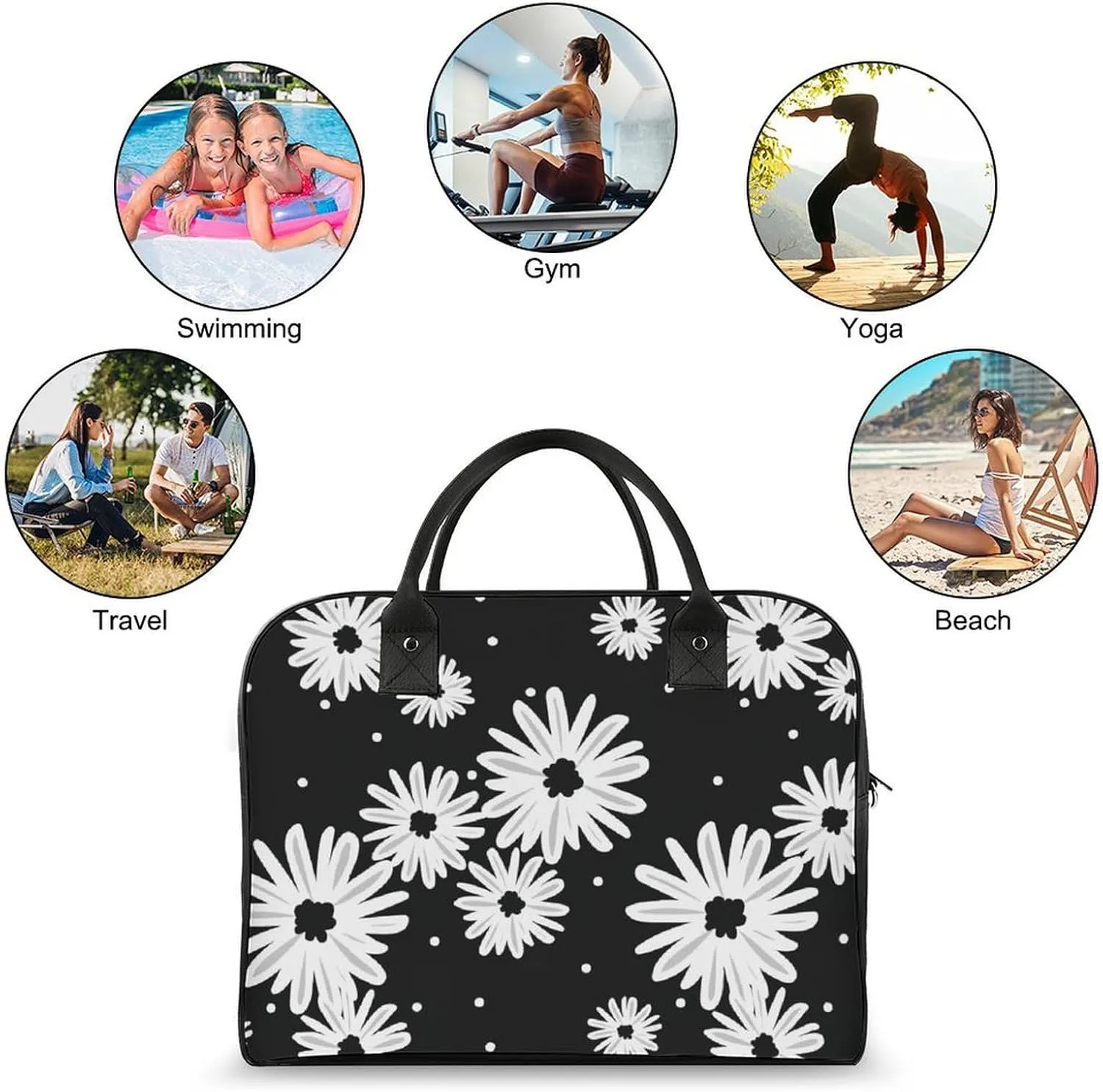 Unisex Crossbody Nylon Colorful Butterfly Elegant Handbag for Traveling 13" X 19" X 8"