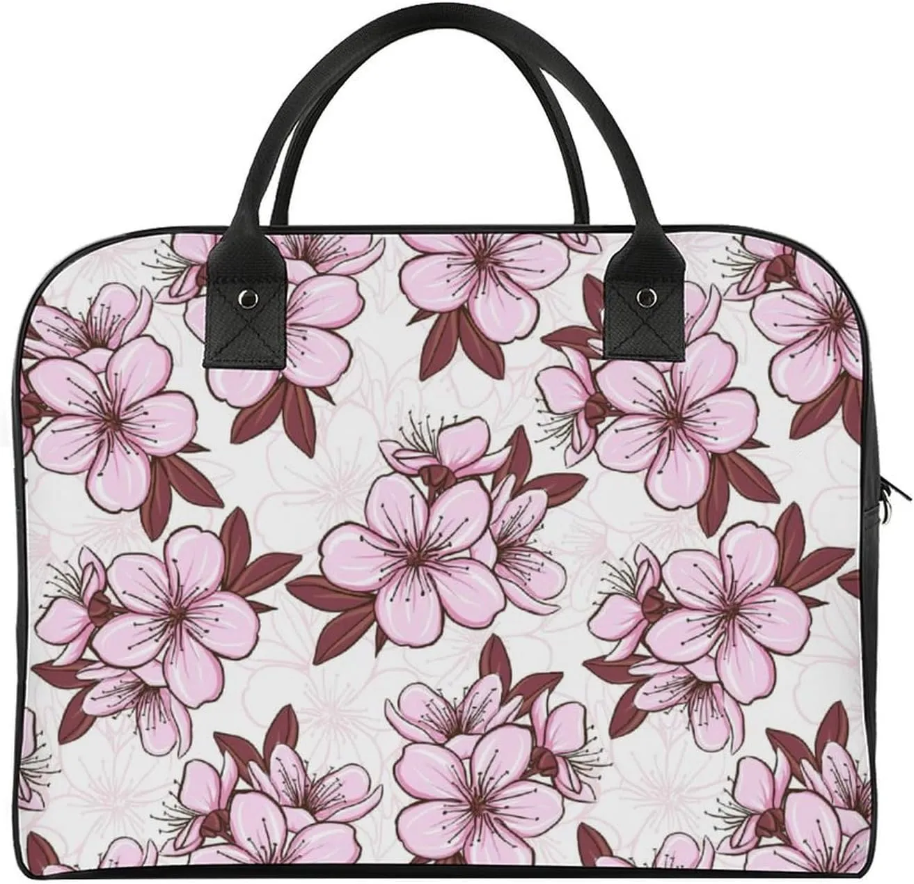 Unisex High-capacity Nylon Vine Flower Office Handbag for Business Trip 13" X 19" X 8"
