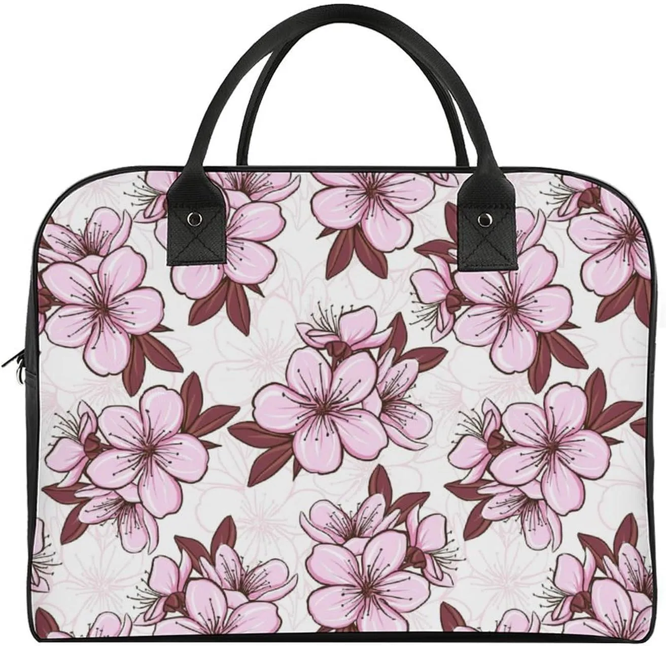 Unisex High-capacity Nylon Vine Flower Office Handbag for Business Trip 13" X 19" X 8"