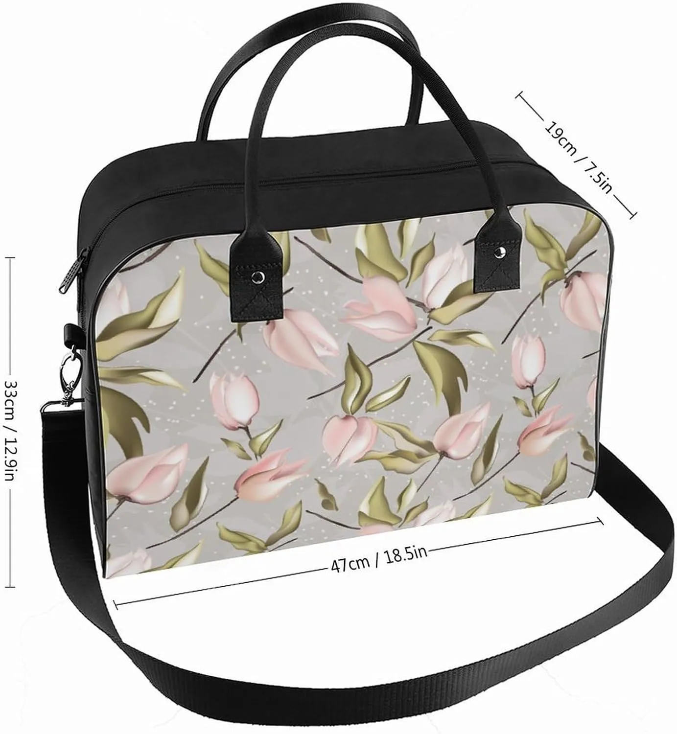 Unisex Shoulder Nylon Cherries Vintage Handbag for Journey 13" X 19" X 8"