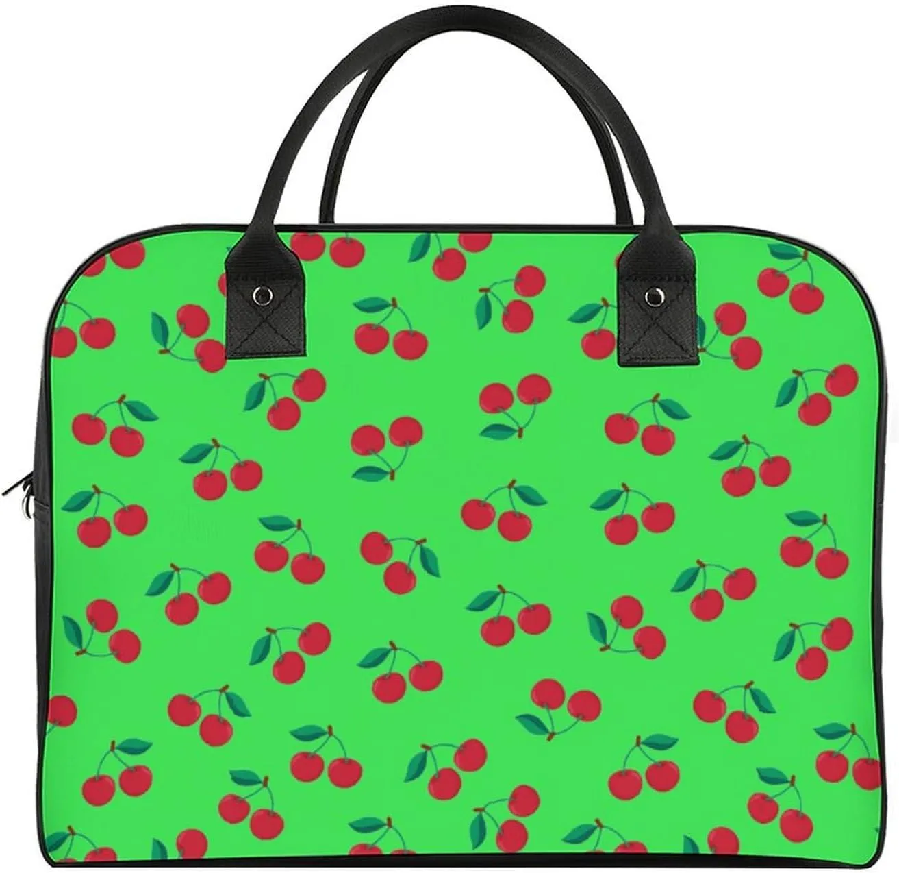 Unisex Shoulder Nylon Cherries Vintage Handbag for Journey 13" X 19" X 8"