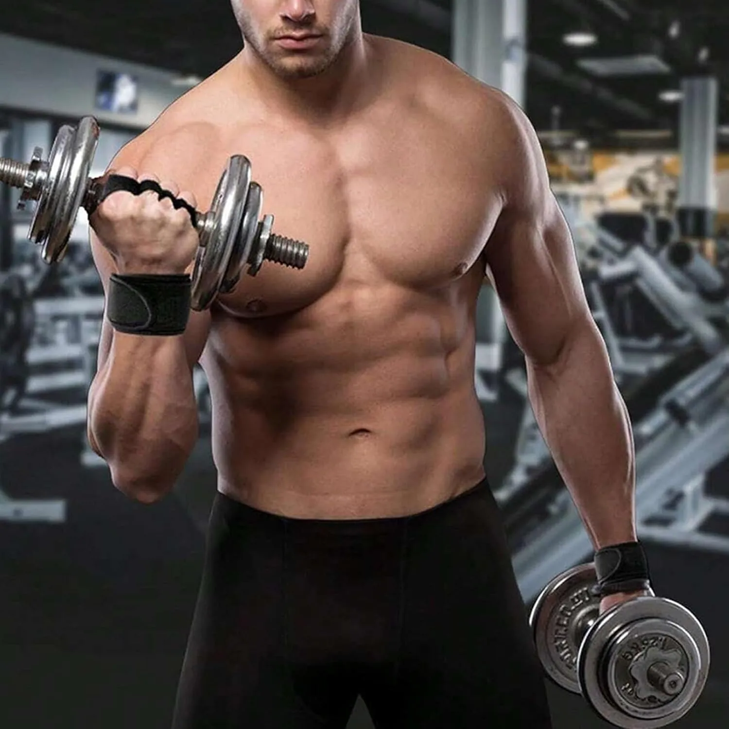 Unisex Ventilated Gym Gloves with Wrist Wrap and Non-Slip Silicone Palms to Prevent Calluses, Workout Gloves