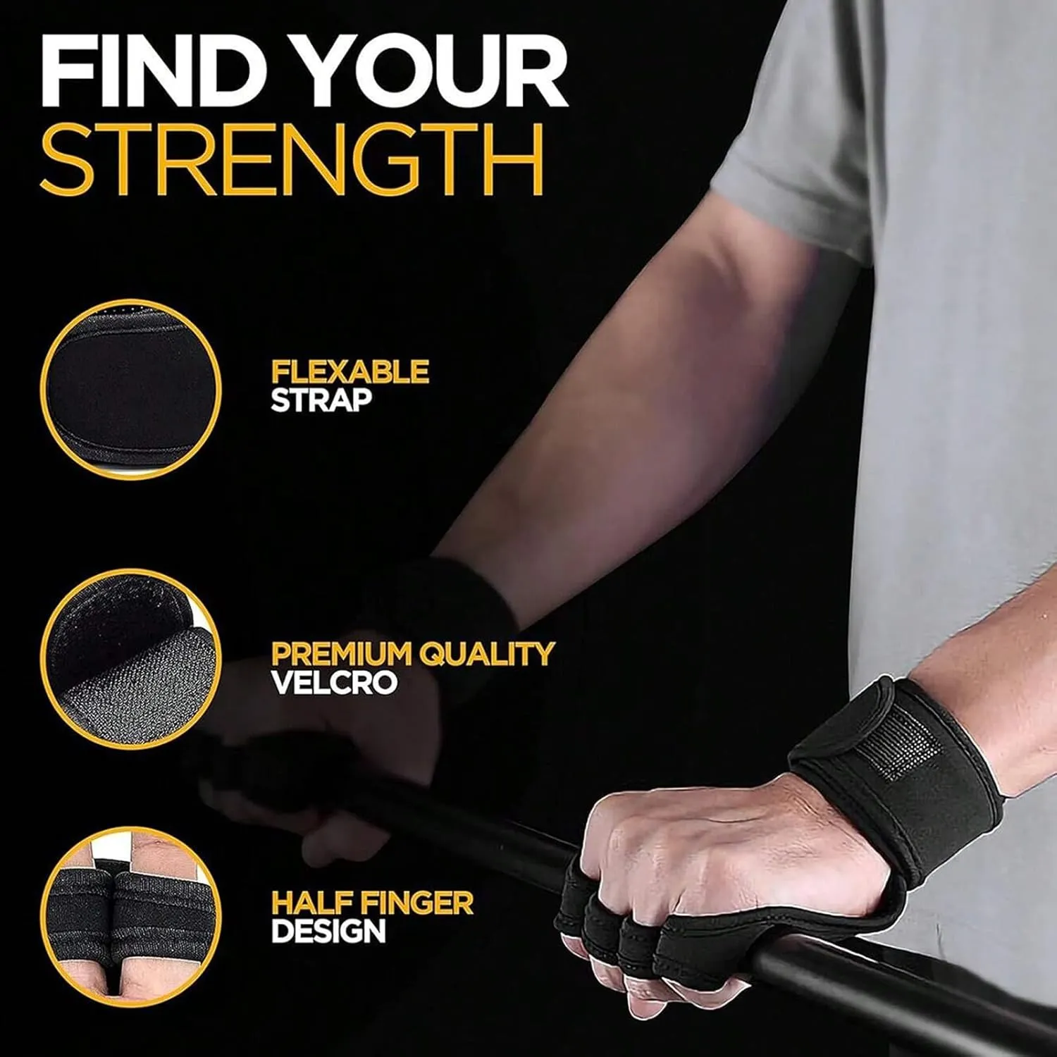 Unisex Ventilated Gym Gloves with Wrist Wrap and Non-Slip Silicone Palms to Prevent Calluses, Workout Gloves