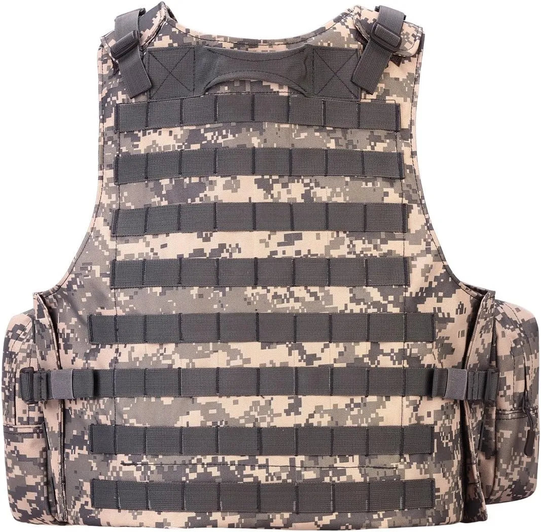 UNISTRENGH Tactical MOLLE Vest Military Airsoft Vest Adjustable Combat Training Vest for Hunting,Fishing,Army Fans,CS Game