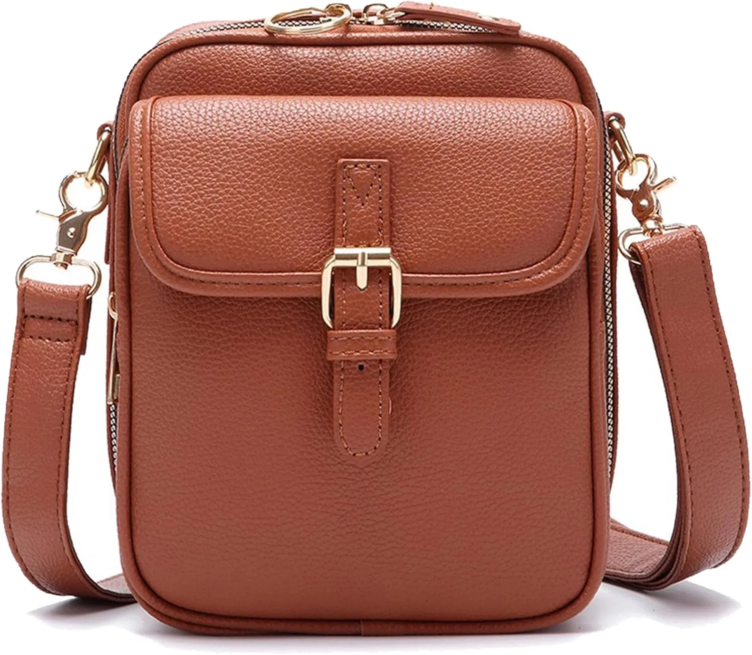 Urvashi Crossbody Leather Bag, Retro Double-Layer Large Capacity Mini Crossbody Bag, Large Capacity Crossbody Bag