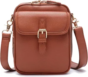 Urvashi Crossbody Leather Bag, Retro Double-Layer Large Capacity Mini Crossbody Bag, Large Capacity Crossbody Bag
