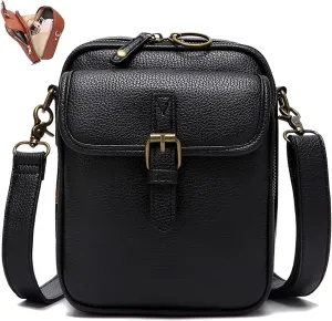 Urvashi Crossbody Leather Bag, Retro Double-Layer Large Capacity Mini Crossbody Bag, Large Capacity Crossbody Bag