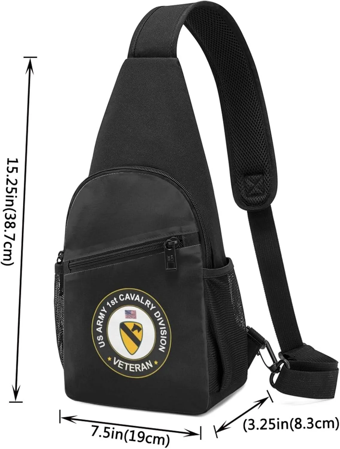 Us Army 1st Cavalry Division Veteran Unisex Chest Bag Lightweight Crossbody Shoulder Bag Travel Pocket