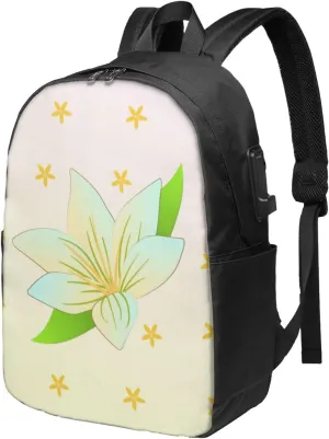 vacsAX Durable Ergonomic Backpack With - Large Capacity With USB Ports - Perfect For Women Men Blooming Daffodils