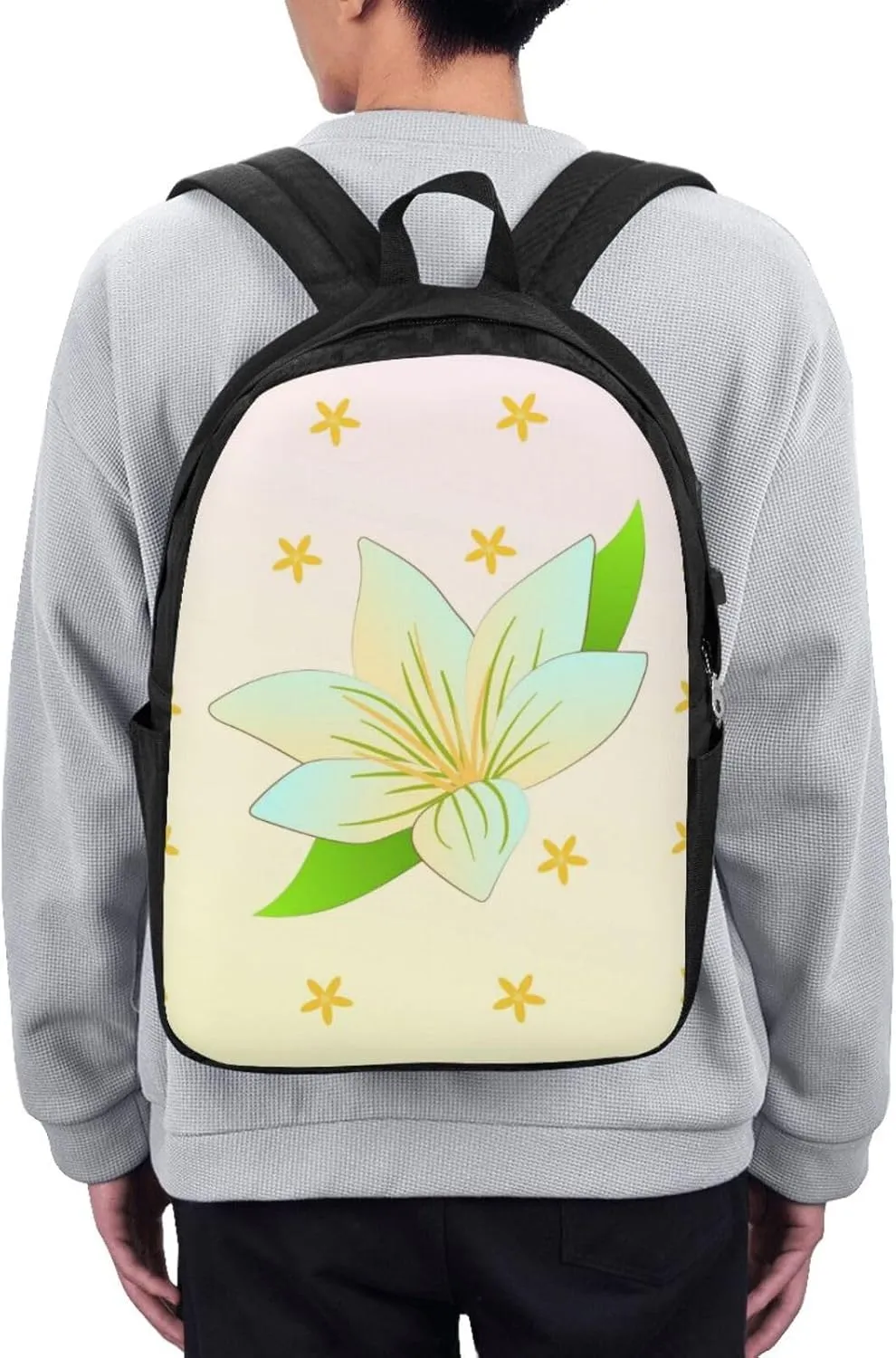 vacsAX Durable Ergonomic Backpack With - Large Capacity With USB Ports - Perfect For Women Men Blooming Daffodils