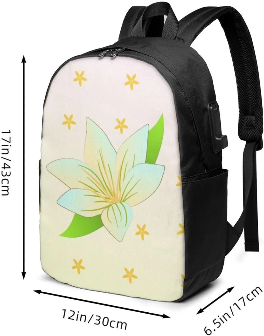 vacsAX Durable Ergonomic Backpack With - Large Capacity With USB Ports - Perfect For Women Men Blooming Daffodils