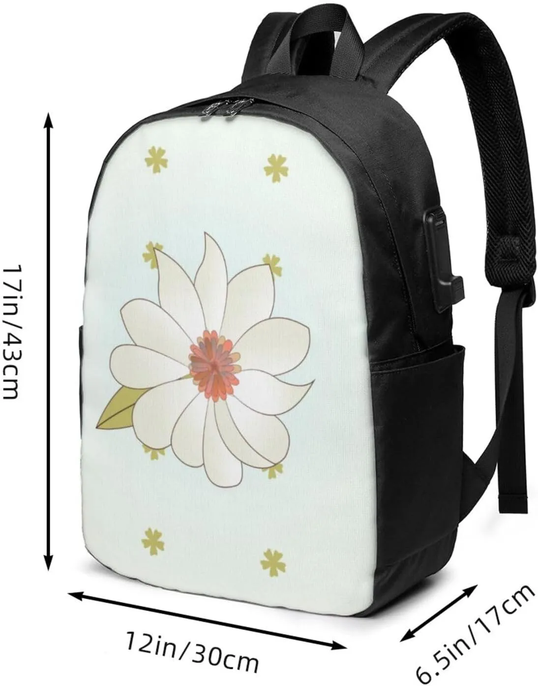 vacsAX Durable Ergonomic Backpack With - Large Capacity With USB Ports - Perfect For Women Men Camellia in bloom