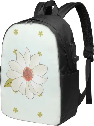 vacsAX Durable Ergonomic Backpack With - Large Capacity With USB Ports - Perfect For Women Men Camellia in bloom
