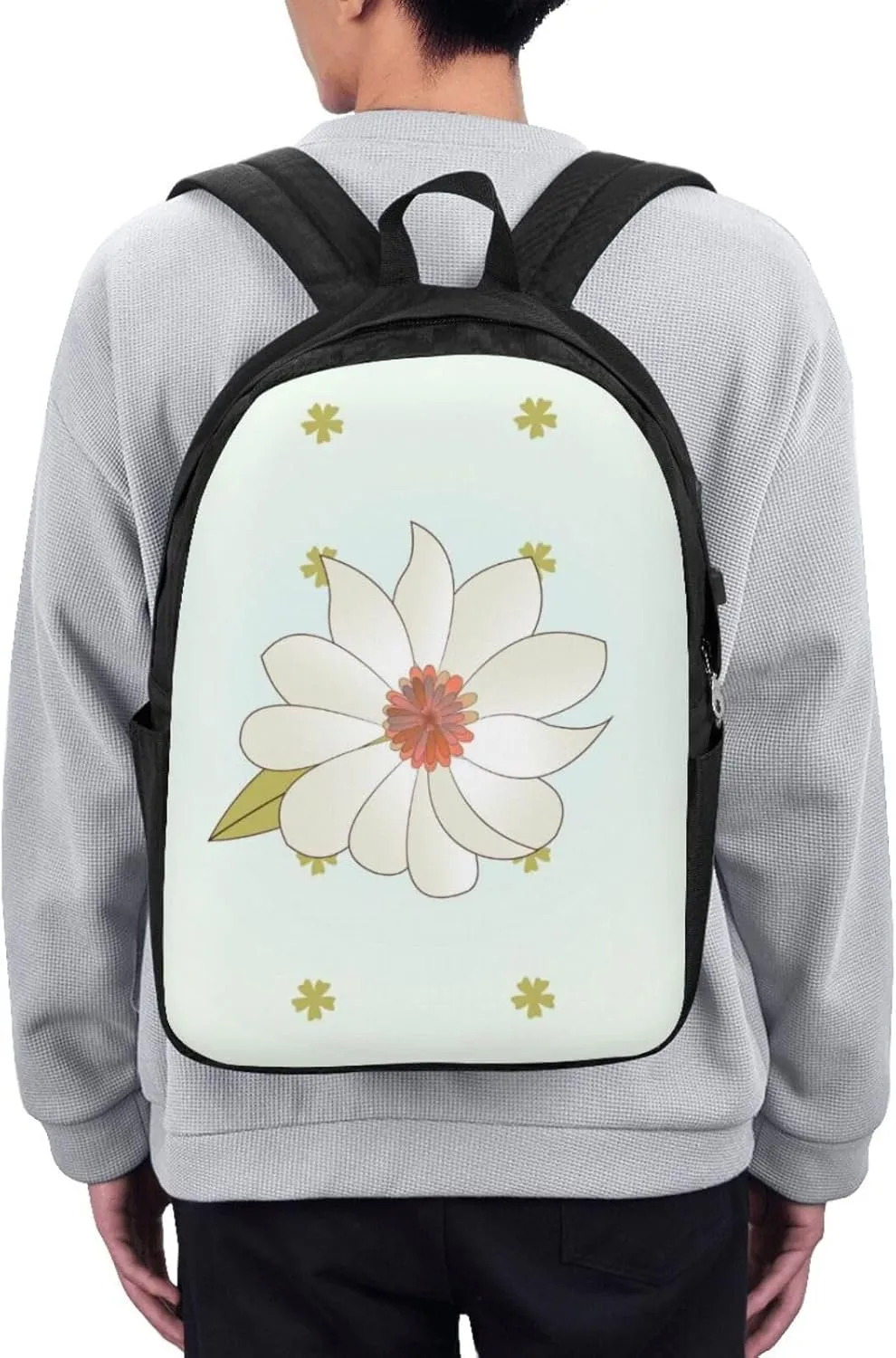 vacsAX Durable Ergonomic Backpack With - Large Capacity With USB Ports - Perfect For Women Men Camellia in bloom