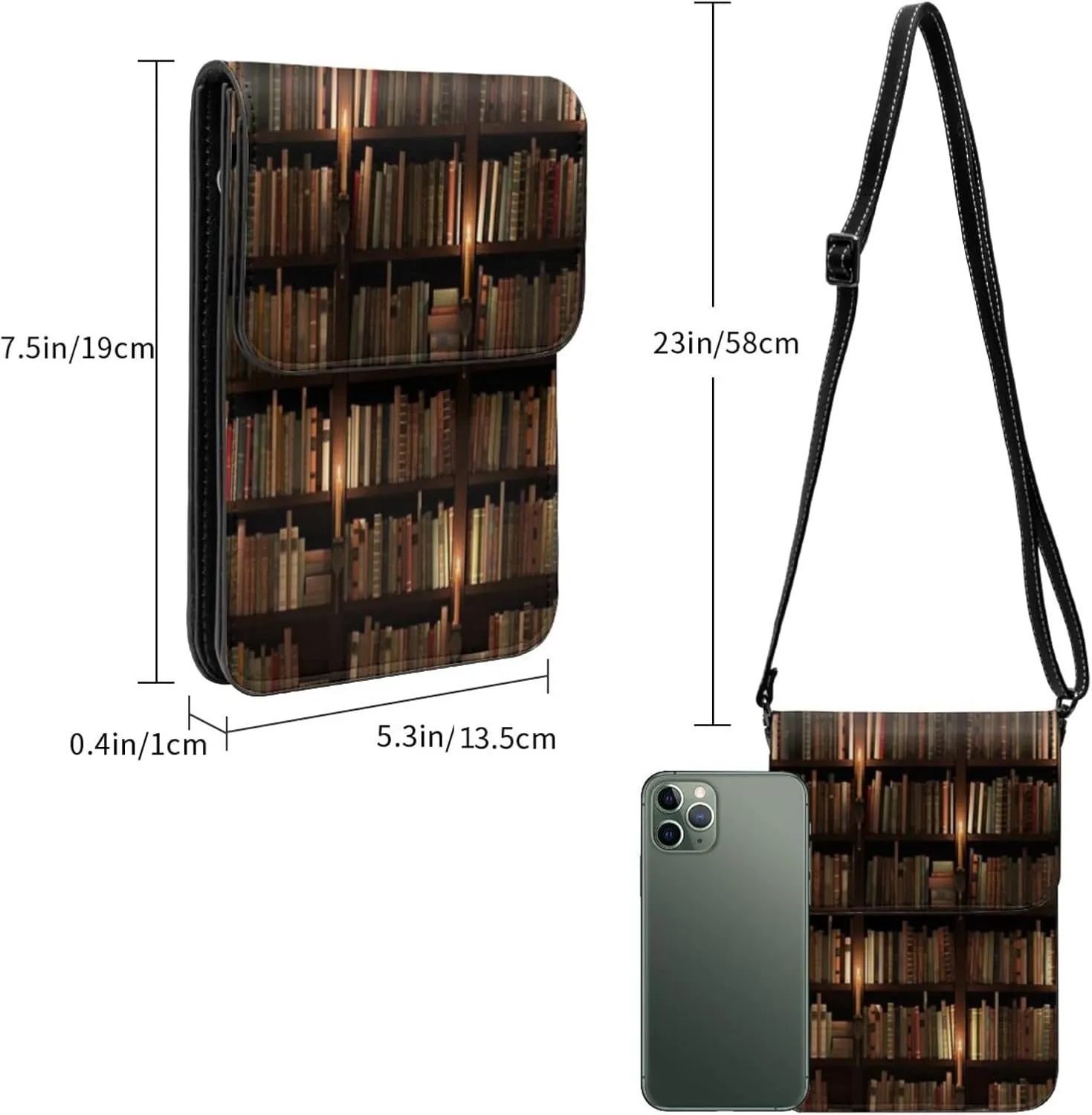 Vampire Teeth Lips Cell Phone Purse Small Crossbody Bags For Women Men Wallet Purses With Adjustable Strap