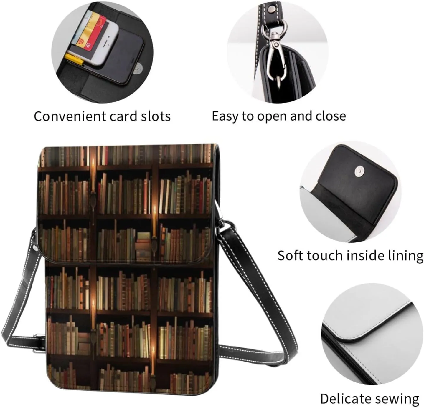 Vampire Teeth Lips Cell Phone Purse Small Crossbody Bags For Women Men Wallet Purses With Adjustable Strap