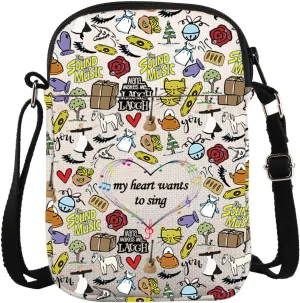 VAMSII The Sound Of Inspired Music Crossbody Bag My Heart Wants To Sing Gift Musical Theatre Fans Gift