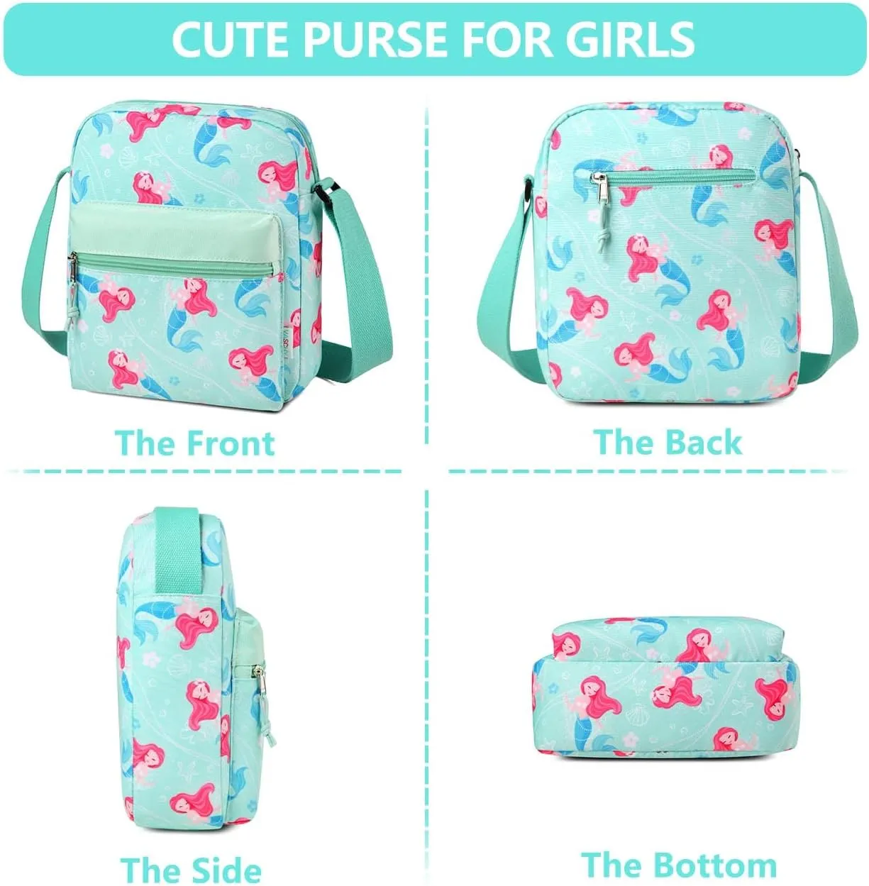 VASCHY Crossbody Bag Purse for Girls, Lightweight Small Messenger Shoulder Bag Gift for Preteen/Teen Little Kids