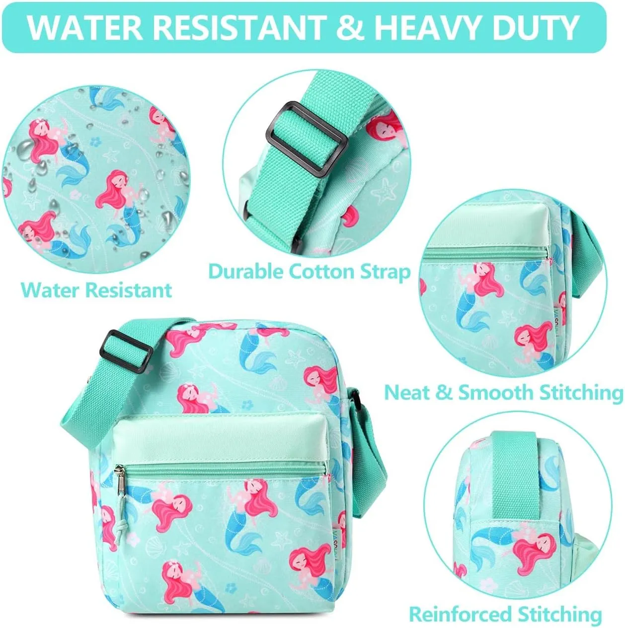 VASCHY Crossbody Bag Purse for Girls, Lightweight Small Messenger Shoulder Bag Gift for Preteen/Teen Little Kids