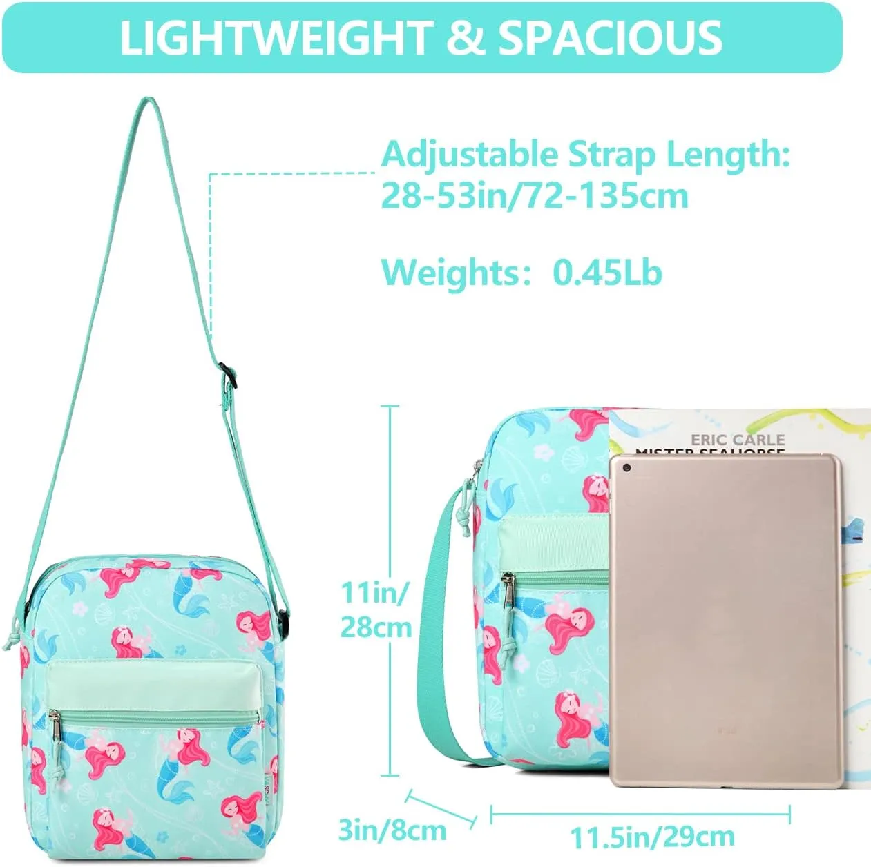 VASCHY Crossbody Bag Purse for Girls, Lightweight Small Messenger Shoulder Bag Gift for Preteen/Teen Little Kids