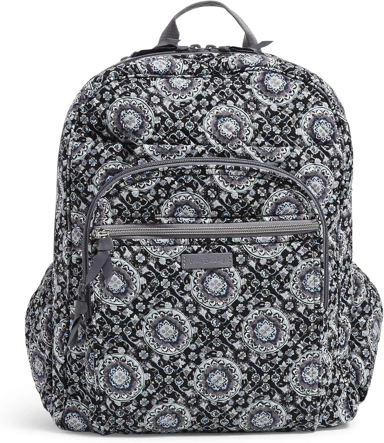 Vera Bradley Women's Cotton XL Campus Backpack, Charcoal Medallion, One Size