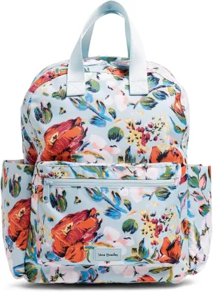 Vera Bradley Women's Recycled Lighten Up Reactive Campus Totepack Backpack, Sea Air Floral, One Size