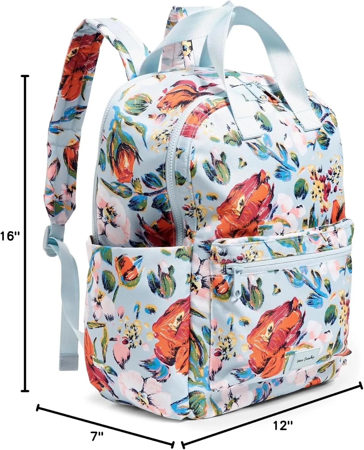 Vera Bradley Women's Recycled Lighten Up Reactive Campus Totepack Backpack, Sea Air Floral, One Size